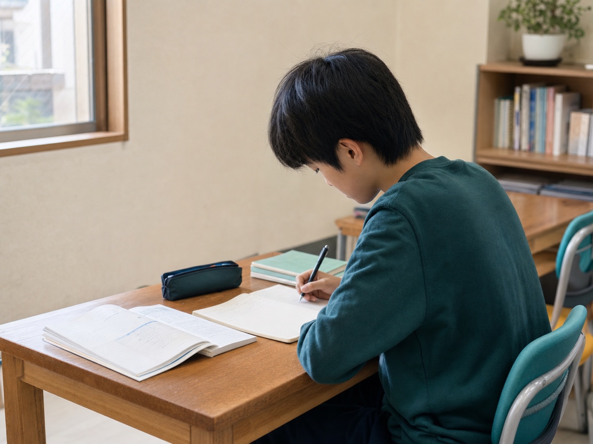 教室で学習に取り組む中学生のイメージ写真